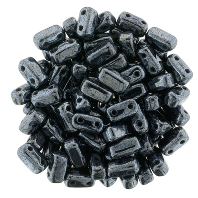 CzechMate Brick Seed Beads - Hematite - Metallic Finish | 3 x 6mm 2 Hole CzechMate Bricks