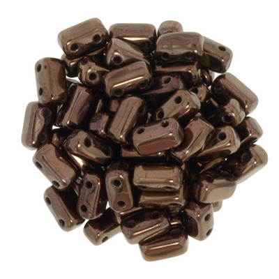 CzechMate Brick Seed Beads - Dark Bronze - Metallic Finish | 3 x 6mm 2 Hole CzechMate Bricks