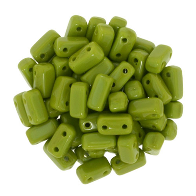 CzechMate Brick Seed Beads - Olive - Opaque Finish | 3 x 6mm 2 Hole CzechMate Bricks