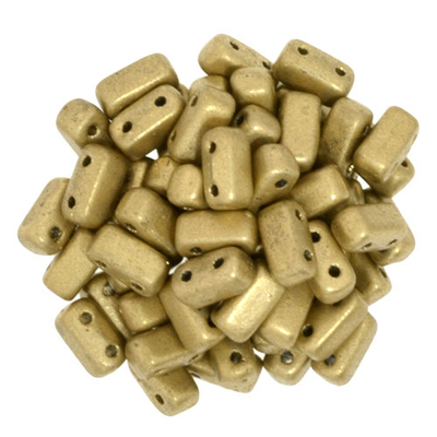CzechMate Brick Seed Beads - Flax - Matte Metallic Finish | 3 x 6mm 2 Hole CzechMate Bricks