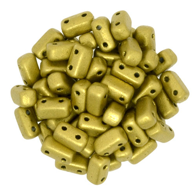 CzechMate Brick Seed Beads - Aztec Gold - Matte Metallic Finish | 3 x 6mm 2 Hole CzechMate Bricks