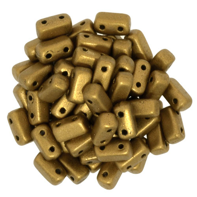 CzechMate Brick Seed Beads - Goldenrod - Matte Metallic Finish | 3 x 6mm 2 Hole CzechMate Bricks