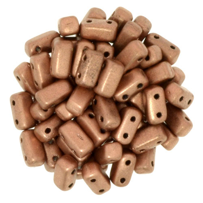CzechMate Brick Seed Beads - Copper - Matte Metallic Finish | 3 x 6mm 2 Hole CzechMate Bricks
