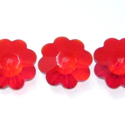 Swarovski Crystal 10mm Daisy Bead 3700 - Light Siam Red - Transparent Iridescent Finish | Swarovski Marguerites