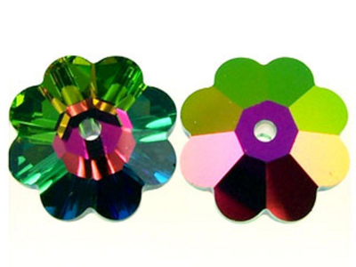 Swarovski Crystal 10mm Daisy Bead 3700 - Crystal Vitrail Medium - Transparent with Half Coat Finish