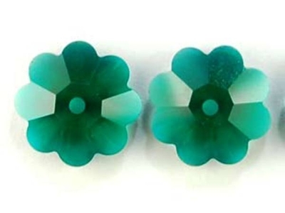 Swarovski Crystal 12mm Daisy Bead 3700 - Emerald - Dark Green - Transparent Finish
