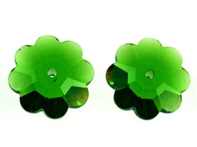 Swarovski Crystal 12mm Daisy Bead 3700 - Fern Green - Transparent Finish