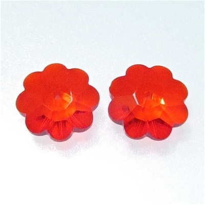 Swarovski Crystal 12mm Daisy Bead 3700 - Light Siam Red- Transparent Iridescent Finish | Swarovski Marguerites