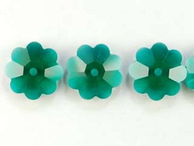 Swarovski Crystal 8mm Daisy Bead 3700 - Emerald - Dark Green - Transparent Finish
