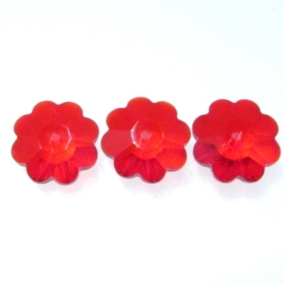 Swarovski Crystal 8mm Daisy Bead 3700 - Light Siam Red- Transparent Iridescent Finish | Swarovski Marguerites