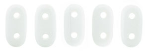 CzechMate Bar Seed Beads - White - Opaque Finish | 2 x 6mm 2 Hole CzechMate Bars