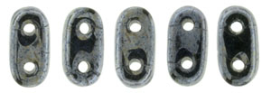 CzechMate Bar Seed Beads - Hematite - Metallic Iridescent Finish | 2 x 6mm 2 Hole CzechMate Bars