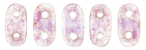 CzechMate Bar Seed Beads - Topaz Pink - Metallic Iridescent Finish | 2 x 6mm 2 Hole CzechMate Bars