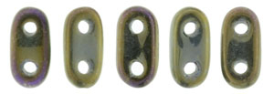 CzechMate Bar Seed Beads - Brown Iris - Metallic Iridescent Finish | 2 x 6mm 2 Hole CzechMate Bars