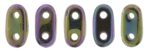 CzechMate Bar Seed Beads - Purple Iris - Metallic Iridescent Finish | 2 x 6mm 2 Hole CzechMate Bars