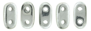 CzechMate Bar Seed Beads - Silver - Metallic Finish | 2 x 6mm 2 Hole CzechMate Bars