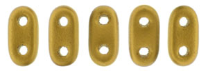 CzechMate Bar Seed Beads - Antique Gold - Matte Metallic Finish | 2 x 6mm 2 Hole CzechMate Bars
