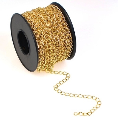 4.2mm Gold Plate Curb Chain | Gold Plated Base Metal Chains for Making Jewelry