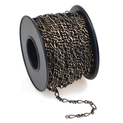 2.3mm Antique Brass Plate Figaro Chain | Brass Plated Base Metal Chains for Making Jewelry