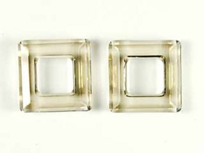 Swarovski Crystal 14mm Square Ring 4439 - Crystal Silver Shade - Transparent with Finish