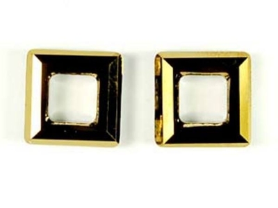 Swarovski Crystal 14mm Square Ring 4439 - Crystal Dorado Dark Gold - Half Coat Finish