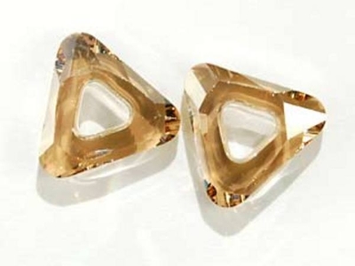 Swarovski Crystal 14mm Cosmic Triangle 4737 - Crystal Golden Shadow - Transparent with Finish