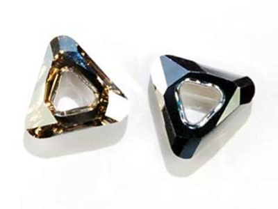 Swarovski Crystal 14mm Cosmic Triangle 4737 - Golden Shadow CAL Silver - Half Coat Finish