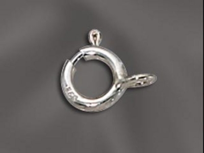 7mm Springring with Soldered Ring Clasp - Sterling Silver - 12 Pack | Metal Jewelry Clasps | Findings