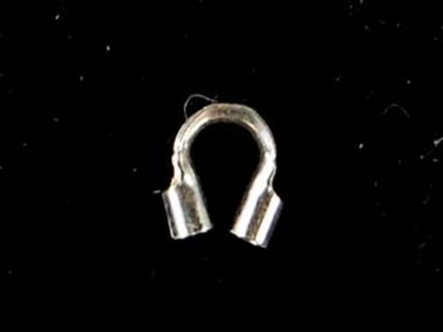 Sterling Silver Thick Horseshoe Cable Guard with .045mm Hole for Thick Cable - 24 Pack | Metal Findings for Making Jewelry