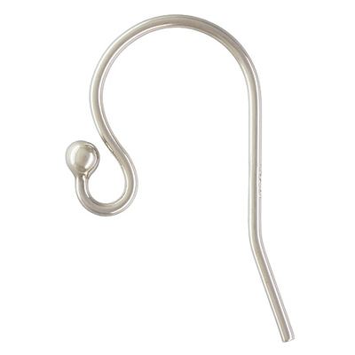 Shepherd Hook Earwire with Ball - Sterling Silver - 12 Pack | Metal Earwires for Making Earrings | Jewelry Findings