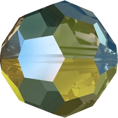 Swarovski 8mm Crystal Iridescent Green Round Bead 5000 Transparent with Finish
