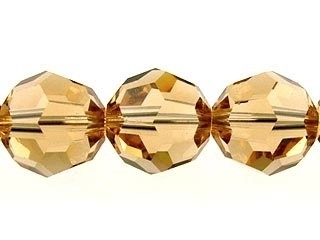 Swarovski Crystal 8mm Round Bead 5000 - Light Colorado Topaz - Light Brown - Transparent Finish