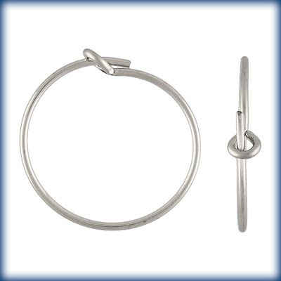 sterling silver 15mm add a bead earhoop silver | Findings