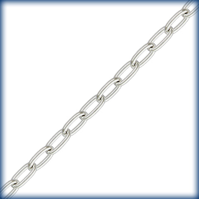 1.75mm Wide Sterling Silver Long Oval Cable Chain | Sterling Silver Chains for Making Jewelry