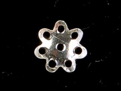 5mm Sterling Silver Flower Bead Cap - 24 Pack | Metal Findings for Making Jewelry