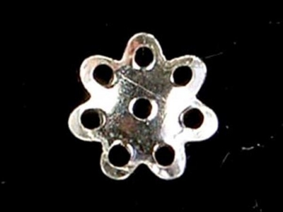 6.5mm Sterling Silver Flower Bead Cap - 12 Pack | Metal Findings for Making Jewelry