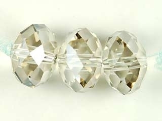 Swarovski Crystal 6mm Rondell Bead 5040 - Crystal Silver Shade - Transparent with Finish