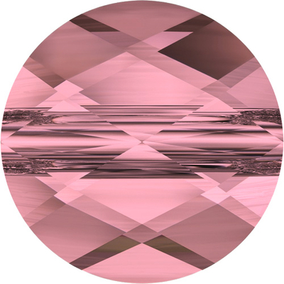 Swarovski 6mm Faceted Flat Mini Round Bead 5052 - Crystal Antique Pink - Transparent Finish