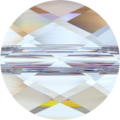 Swarovski Crystal 6mm Faceted Flat Mini Round Bead 5052 - Crystal AB - Transparent Iridescent Finish