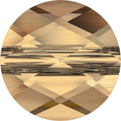 Swarovski Crystal 6mm Faceted Flat Mini Round Bead 5052 - Crystal Golden Shadow - Transparent Finish
