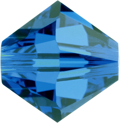 Swarovski Crystal 3mm Bicone Bead - Capri Blue - Transparent Finish