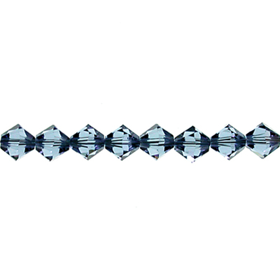 Swarovski Crystal 3mm Bicone Bead 5328 - Denim Blue - Transparent Finish