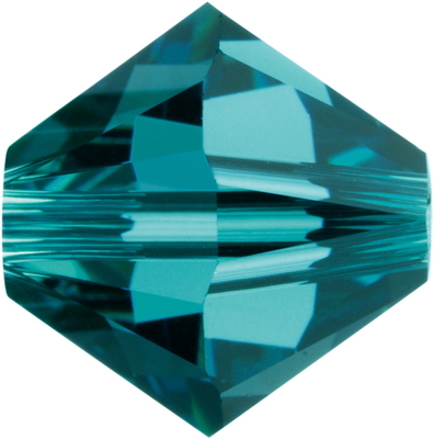 Swarovski Crystal 3mm Bicone Bead 5328 - Indicolite - Blue Green - Transparent Finish