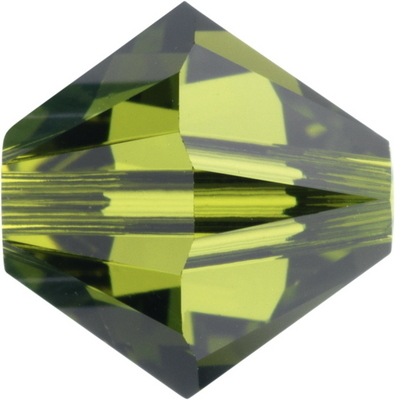 Swarovski Crystal 3mm Bicone Bead 5328 - Olivine - Olive Green - Transparent Finish