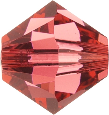Swarovski Crystal 3mm Bicone Bead 5328 - Padparadscha - Bright Peachy Pink - Transparent Finish