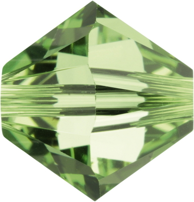 Swarovski Crystal 3mm Bicone Bead 5328 - Peridot - Light Green - Transparent Finish