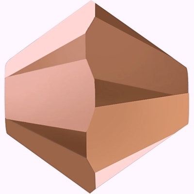 Swarovski Crystal 3mm Bicone Bead - Crystal Rose Gold 2X - Full Coat Metallic Finish