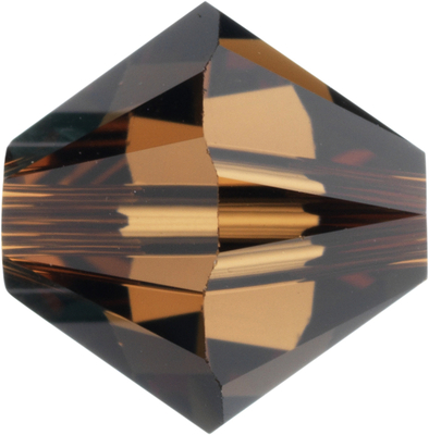 Swarovski Crystal 3mm Bicone Bead 5328 - Smoked Topaz - Dark Brown - Transparent Finish