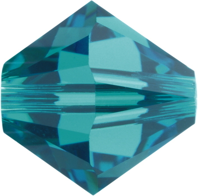 Swarovski Crystal 3mm Bicone Bead 5328 - Blue Zircon - Blue Green - Transparent Finish