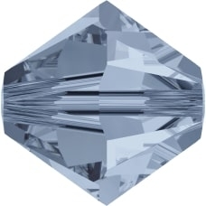 Swarovski Crystal 4mm Bicone Bead 5328 - Denim Blue - Transparent Finish